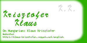 krisztofer klaus business card